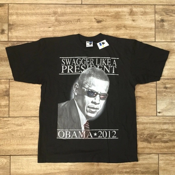 Men's Swagger Like a President Obama 2012 Graphic T-Shirt 2 Side New XL - Picture 2 of 7